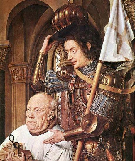 EYCK, Jan van The Madonna with Canon van der Paele Spain oil painting art